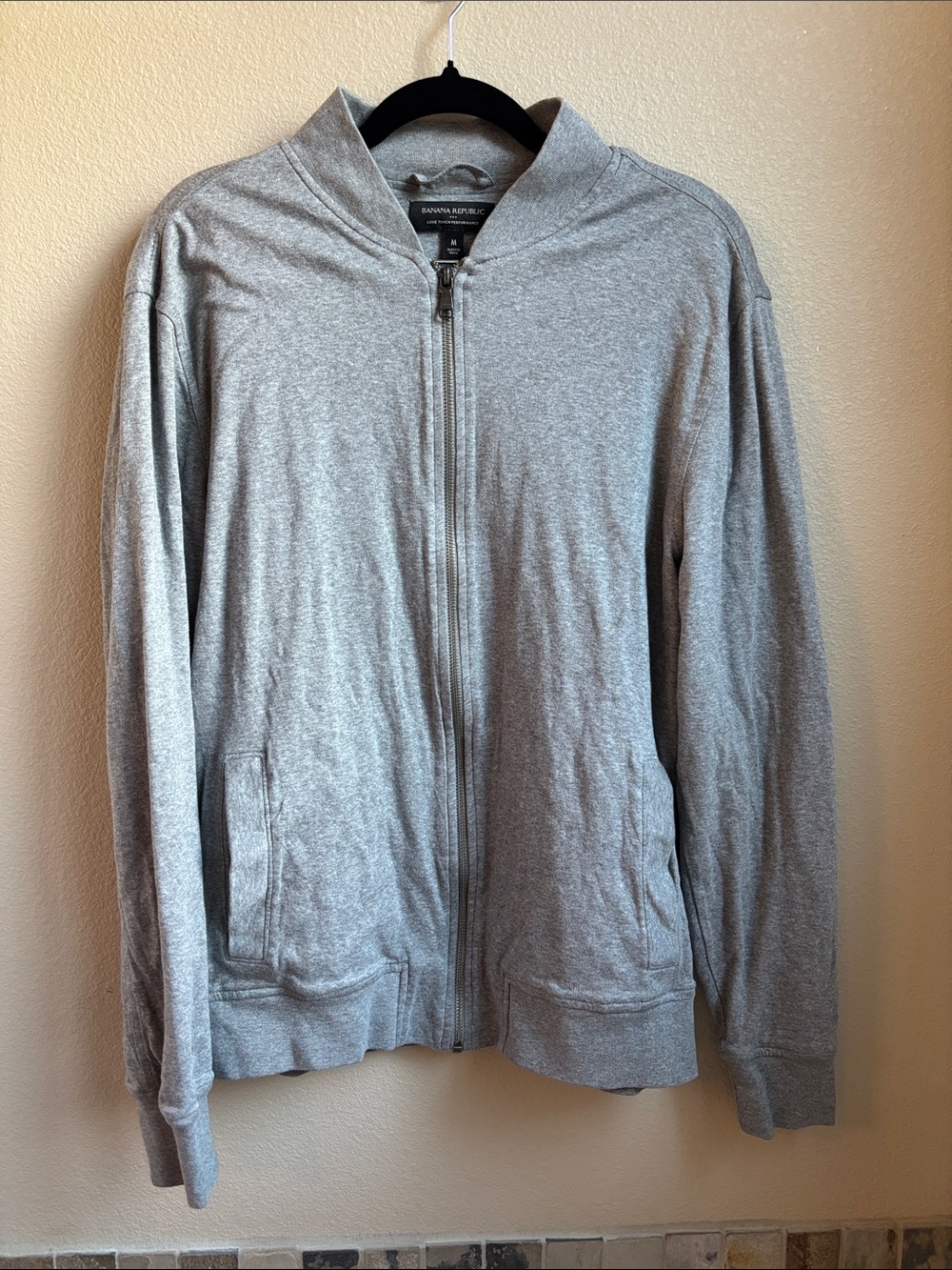 Banana Republic Luxe Touch Performance Gray Bomber Jacket M